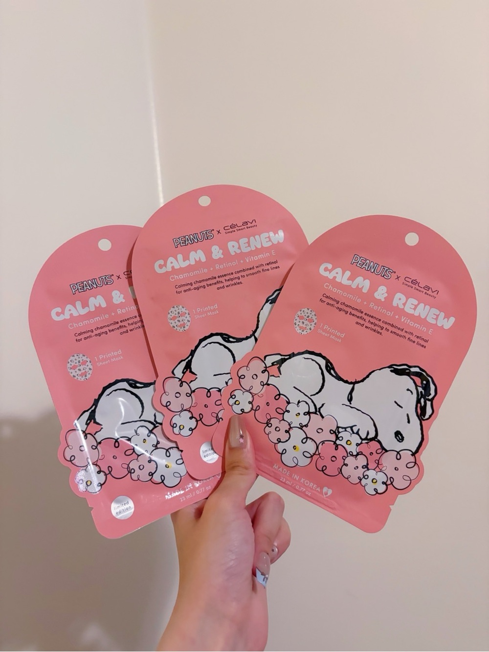 🎀3/$25🎀 Célavi x Peanuts Calm & Renew Chamomile Face Mask - 3pcs